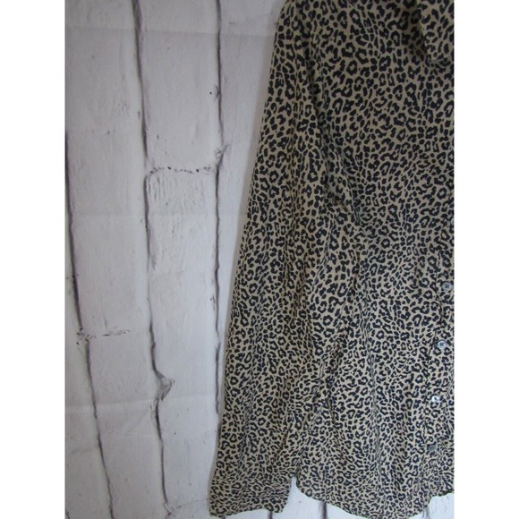 J. Crew Women Blouse Medium Brown Leopard Collared Button Front Casual Fall 2020 - Picture 4 of 5